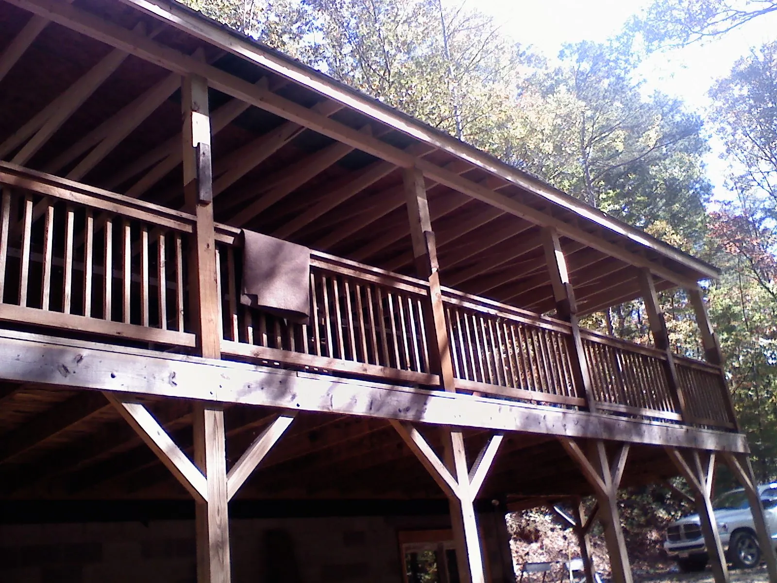 Timber framing under a new elevated porch and deck — Roof Leak Repair in Cunningham by Roofing Brothers